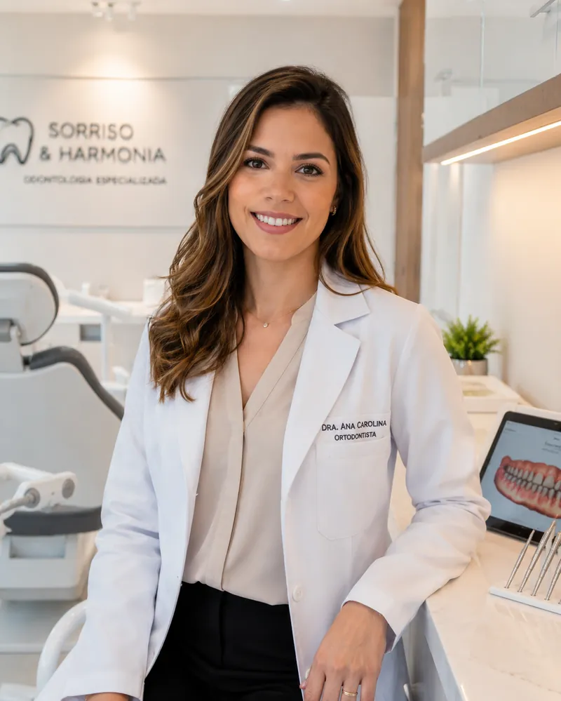 Foto da Dra. Sabrina Moura, especialista em Prótese Dentária responsável pela revisão e orientação educacional do Atlas Visual