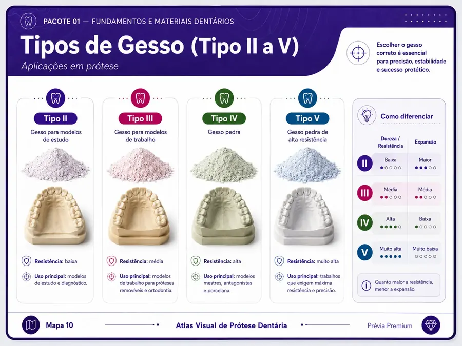 Tipos de Gesso (Tipo II a V)