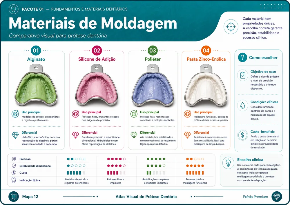 Mapa visual — Materiais de Moldagem